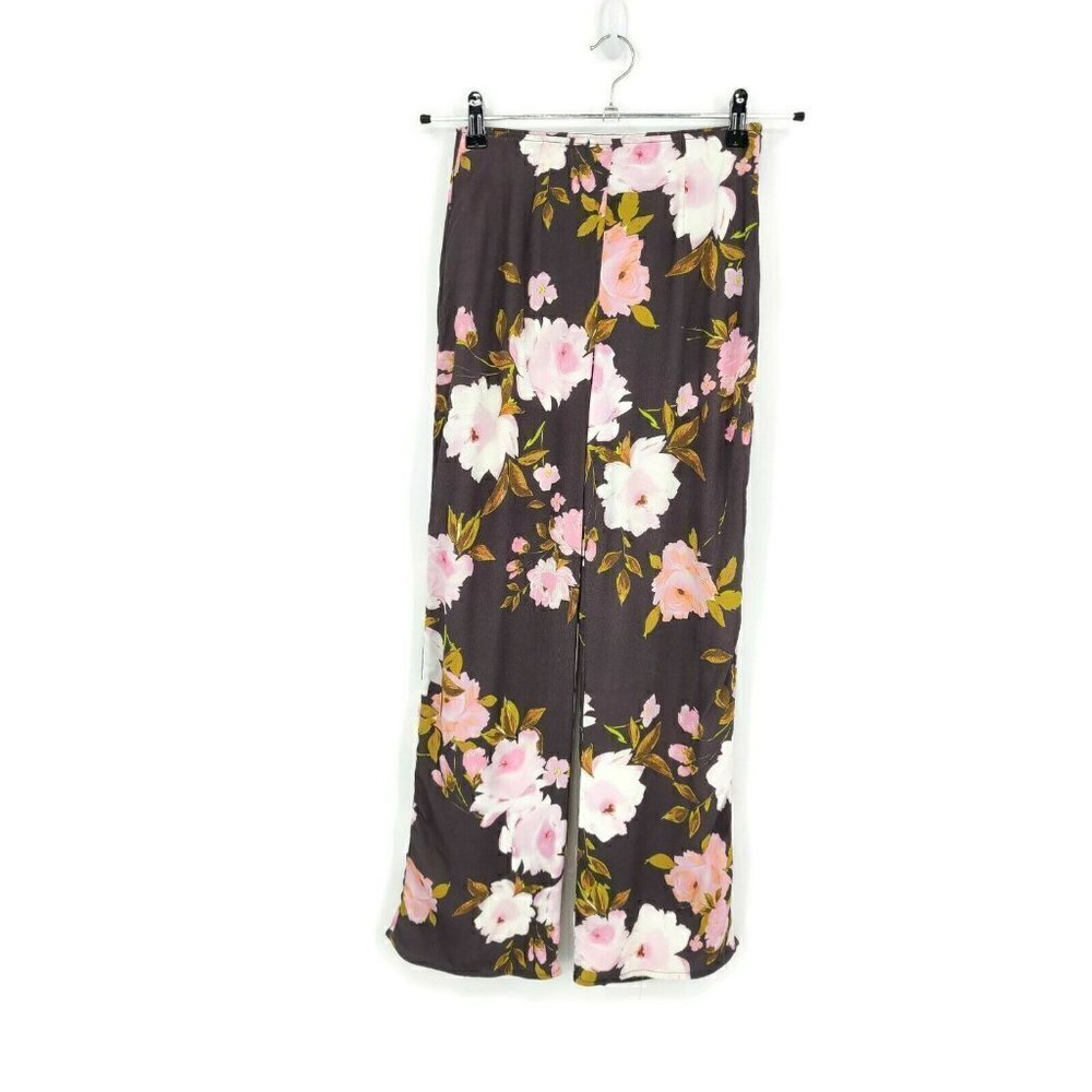 New Flynn Skye Stone Roses Parker Pants Womens XS High Waist Rayon Grey Pink